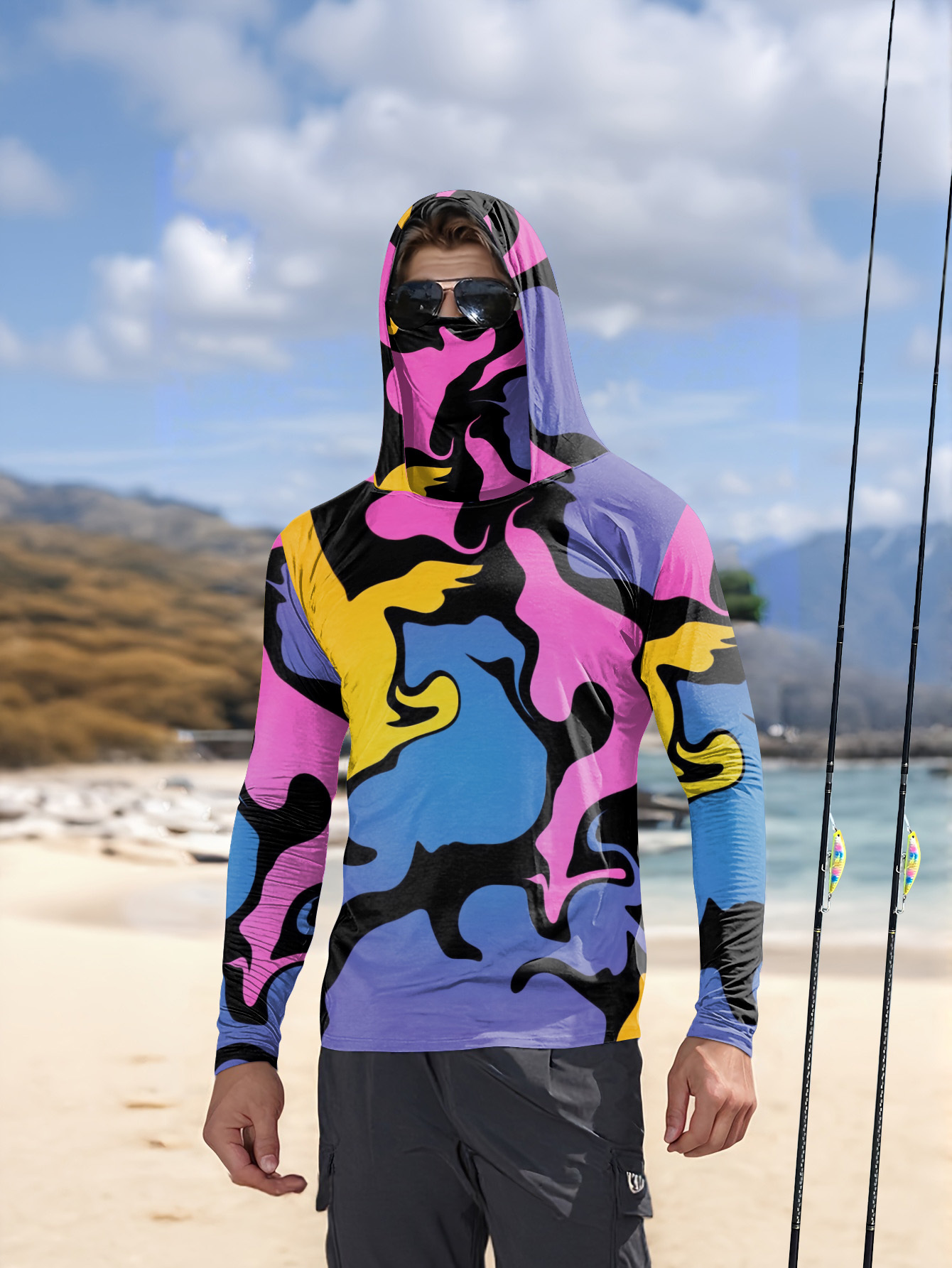 Hunting Fishing Outdoor - Fishing hooded sweatshirt men's long-sleeved sun