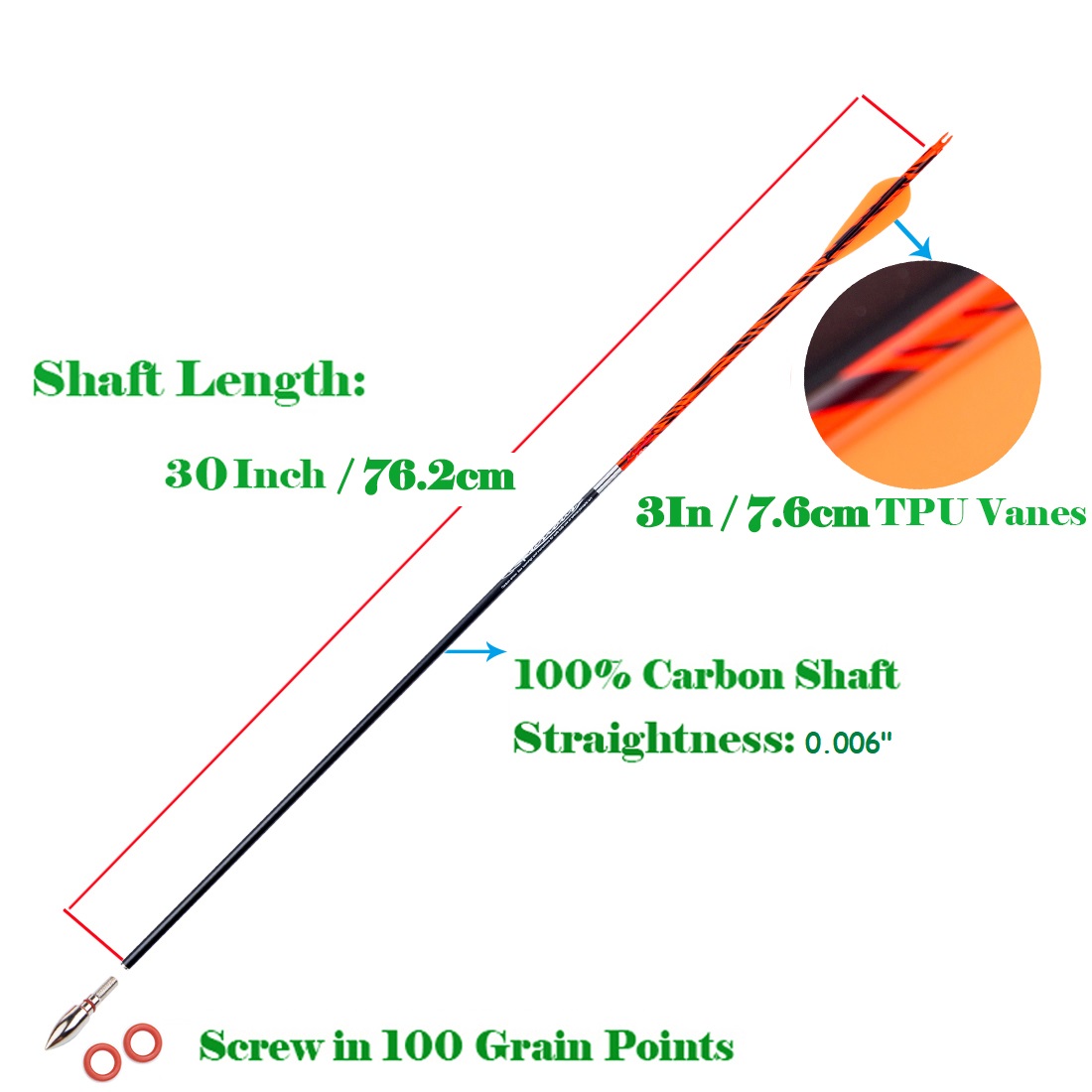 Archery Pure Carbon Arrows 300 - Hunting Bow Compound ulasan dan harga