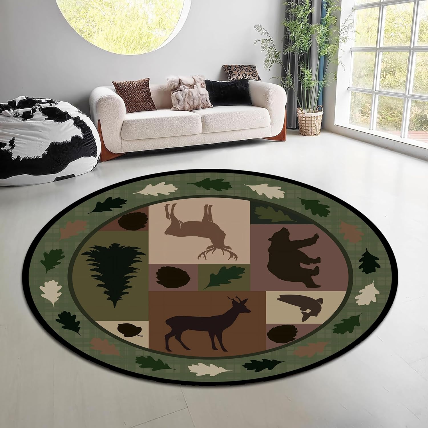 Vintage Nature Forest Round Ru - Outdoor Hunting Toilet ulasan dan harga