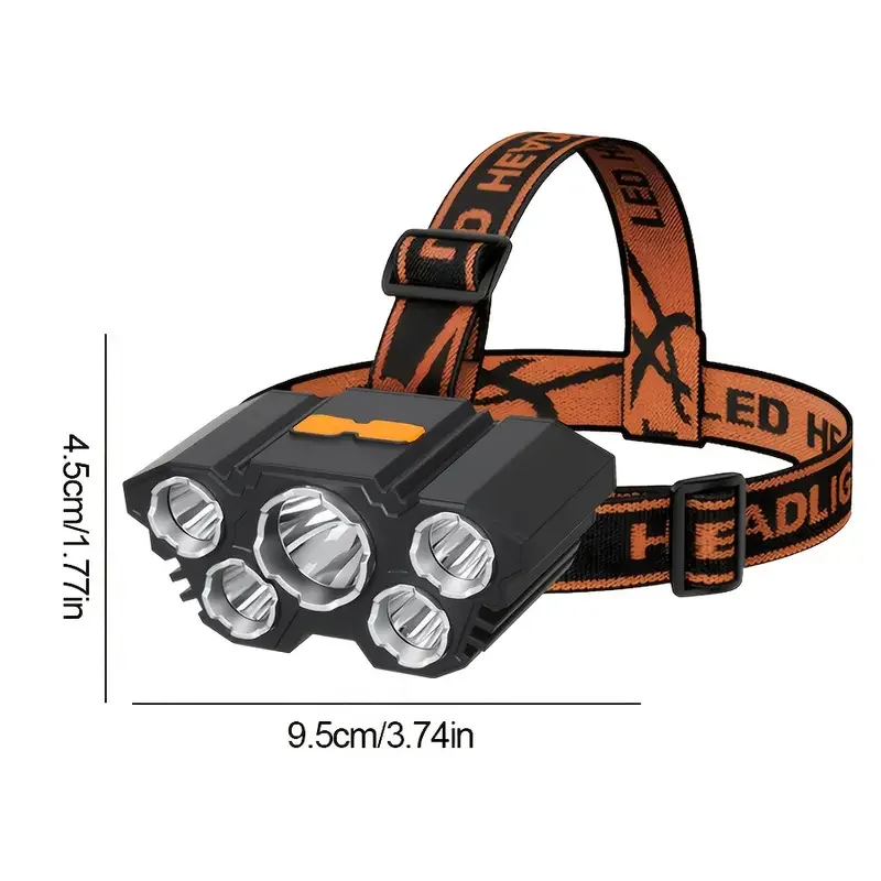 Portable 5LED Outdoor Headlamp - Hunting Fishing Outdoor ulasan dan harga
